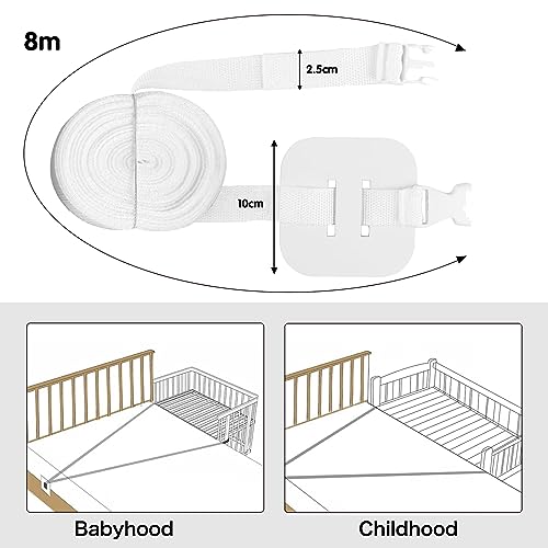 GothicBride Side Bed Attachment 8 m Strap for Baby Cot, Universal Strap for Extra Bed Box Spring Bed to Anchor - Image 2
