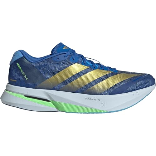 adidas Homme Adizero Boston 13 Chaussures, Blue-Gold met.-Blue Burst, 43|43.5