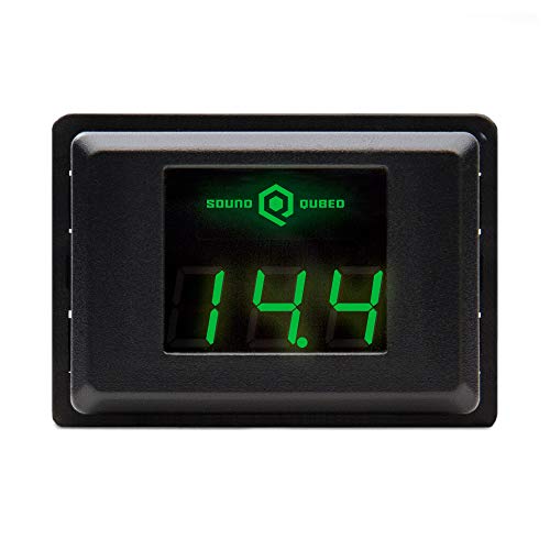 SOUND Q QUBED SoundQubed Voltage Meter Gauge, SQ-VM-1 Digital Volt Gauge – LED Volt Amp Meter Display to Keep Your Gear Safe, VM-1 Reading Machine for Vehicle Battery & Car Audio Amplifier