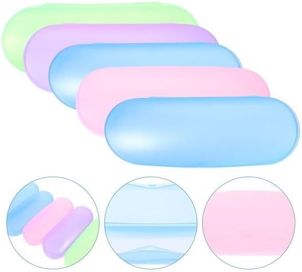 Image of 4Pcs Random Color Plastic Eyeglasses Cases Portable Transparent Sunglasses Box Glasses Protective Case Reading Glasses Box Small in Size,Convenient to Carry,Sunglasses and Eyewear Accessories