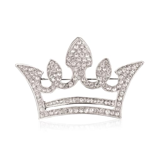 Image of GBAHFY Crystal Rhinestone Princess Queen Crown Brooch Pin for Women - Tiara for Wedding Party Banquet Birthday