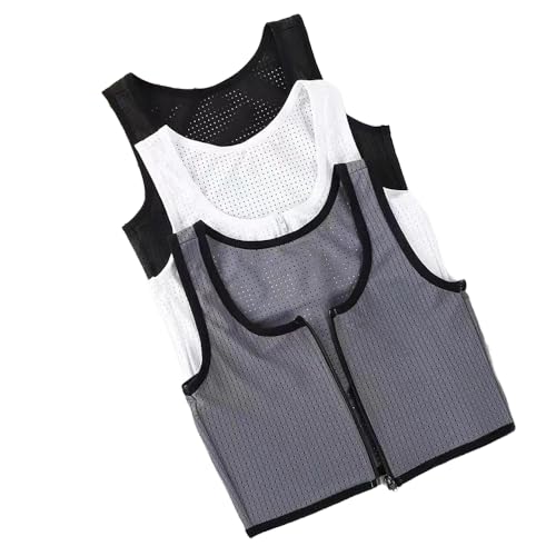FTM Trans Zip Up Elastic Chest Binder Breathable Summer Cool Mesh Slim Fit Tank Top