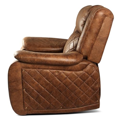 Image of Primrose Christie Single Seater 1R Manual Recliner Sofa | Recliner for Living Room Bedroom & Home Office (Tan)