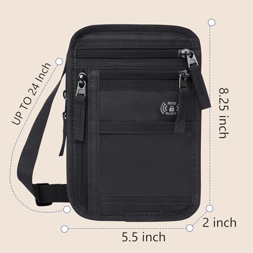 RFID Blocking Neck Wallet Small Crossbody Bag Travel Passport Holder Slim Minimalist Design Security Neck Pouch2