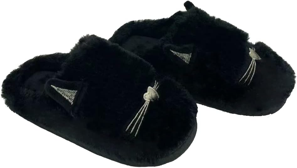 Boys Girls Warm Slippers Kids Family Cute Cat Household Anti-Slip Indoor Home Slippers
