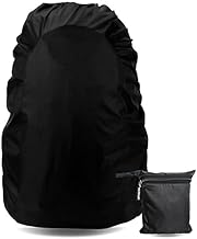 AENCI ENTERPRISE Waterproof Backpack Rain Cover with Storage Pouch, Universal Size, Black, Adjustable Elastic Protection for Laptop, School, Travel and Trekking Bags (Pack of 1) (PCS 1)