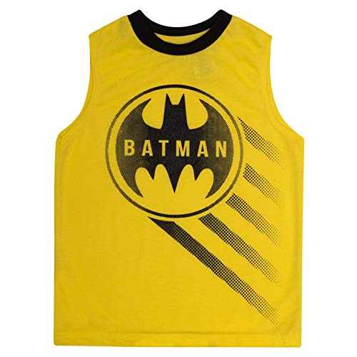 Batman Superheroes Little Boys 3 Piece T-Shirt, Tank And Short Set - Blazing Yellow Neon/Size: 7 #TOP1