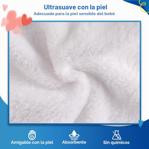 Miniatura 2 de Orighty Paquete De 6 Paños De Franela Ultra Suave Para Pieles Delicadas, Paños De Lavado De Bebé Para Recién Nacidos Y Bebés, Toallas De Baño Multiusos Para Bebés, Toallas De Cara, Paños De Cara