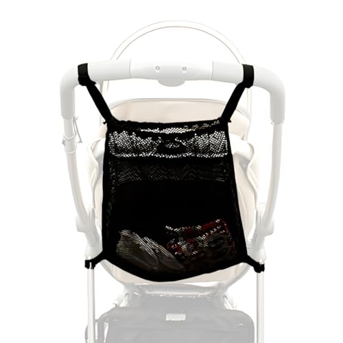 WHYCNJL 1 Pieza Bolsas de Compras Universal,Redes para Cochecitos de Bebé, Bolsillo de Malla la Parte Posterior de la Carriola,Bolsillo de Almacenamiento Adecuado para la Mayoría de las Manijas