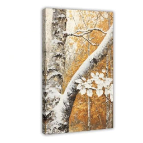 Impression sur toile paysage forêt hivernale peinture salon