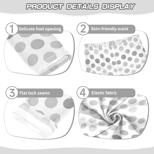 senya Girls Printed Leggings Yoga Pants White Gray Ombre Dots Pattern for Kids in 4t to 10 Years, 4T3