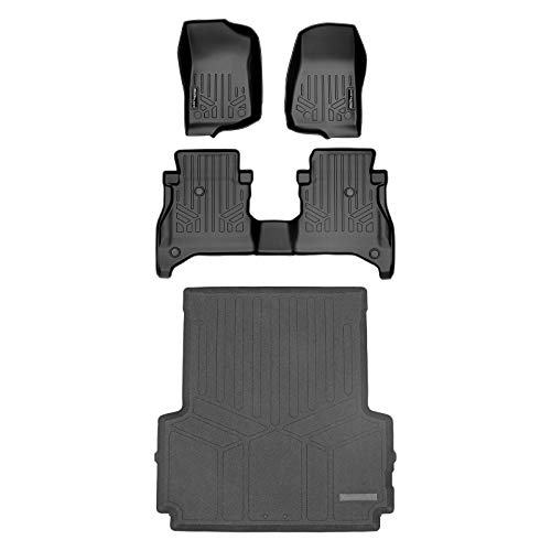 SMARTLINER Floor Mats 2 Rows and 5ft Rugged Bed Liner Set Black Compatible with 2020-2023 Gladiator with Non-Lockable Rear Underseat Storage -  SA0316/B0479/K0459