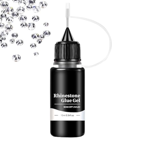 Pegamento De Diamantes De Imitación Para Uñas Extrafuerte: Adhesivo Para Aplicar Con Brocha De 10 Ml Para Postizas, Decoraciones De Uñas, Diamantes De Imitación Y Gemas | Secado Rápido, Par