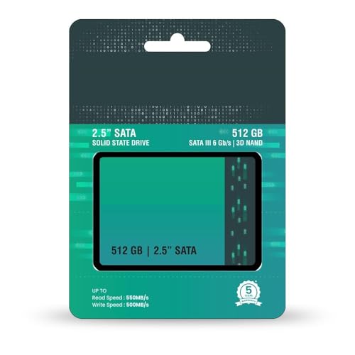 Image of 512GB 2.5 Inch SATA III Internal SSD | Up to 550MB /s Read 500MB /s Write | High Speed Storage for Laptop Desktop | 5 Year Warranty (A1TECH25 /512GB)