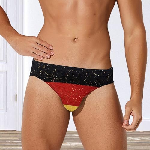 Glitter Pattern German Flag Mens Swim Briefs Sexy Bikini Swimwear Bathing Suits Trunks4
