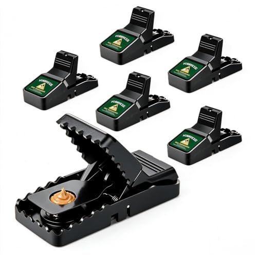 VORNVEXIS Mouse Traps Indoor, Reusable Snap Traps for Mice (6 Pack)