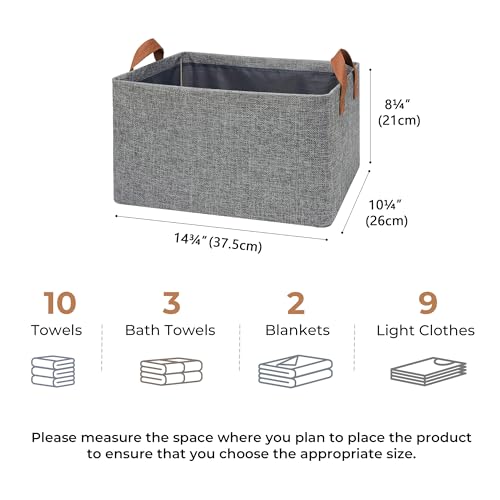 GRANNY SAYS Closet Storage Baskets, Collapsible Fabric Storage Bins with Metal Frame, Clothes Organizer Bins, Large Baskets for Shelves, Gray, 4-Pack - Image 4