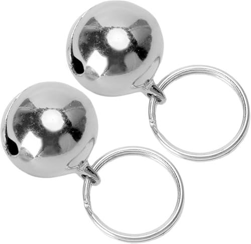 Clochettes Rondes pour Animaux de Compagnie, clochettes en cuivre Robustes résistantes à la Corrosion pour Animaux de Compagnie chromées avec Porte-clés...