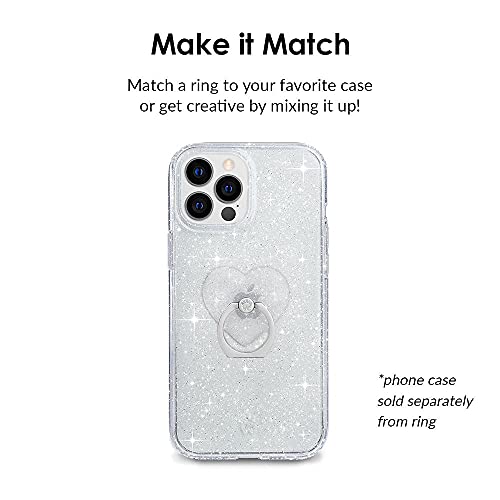 Image of Velvet Caviar Cell Phone Ring Holder - Finger Ring & Stand - Improves Phone Grip Compatible with iPhone, Galaxy and Most Smartphones (Stardust Glitter)