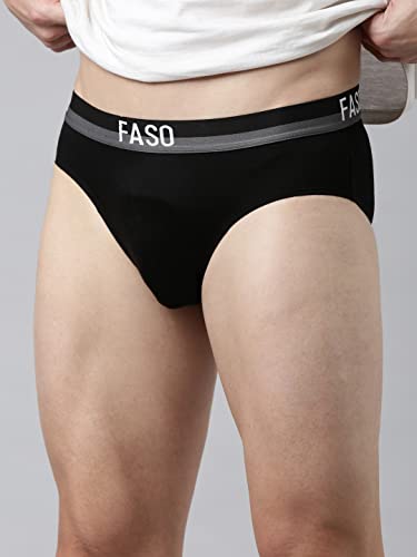Image of FASO Men's Cotton Briefs | Ultra-Soft Durable Waistband | Modern Square Cut Fit | Tagless & Label-Free Comfort