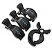 Stroller Pegs to Hook Muslin Sun Shade to Canopy, Car Seat Cover Clips, Nursing Cover, Pram Toy Holder, Blanket Clamp - Best Baby Shower Registry Gift - Buggy Accessory - 4 Black