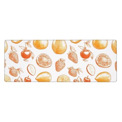 Grand tapis de souris de jeu sous-main clavier de PC caoutchouc fruits jaunes