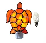 WERLAMP Stained Glass Turtle Night Lamp - Sleeping Room Tiffany Bedside Lantern for Children's Room & Study - DYM6001