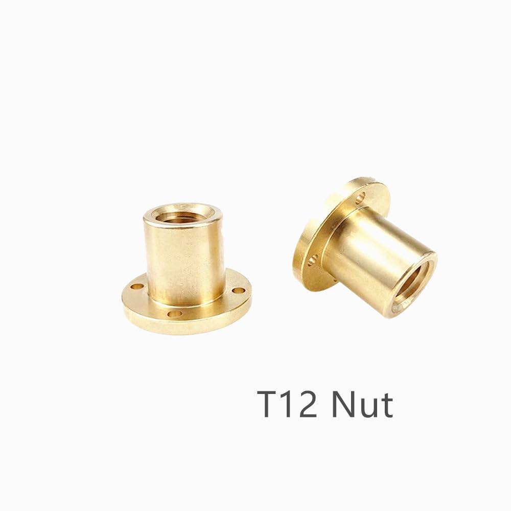 jeu fileté Écrou à vis T12, diamètre de 12mm, bride de tige de vis trapézoïdale, écrou en laiton, pas de 2mm 3mm, 2mm 8mm 10mm 12mm, plomb T12 vis trapézoïdale (Size : Pitch 2mm Lead 12mm)