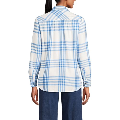 Lands' End Women's Flannel Boyfriend Fit Long Sleeve Shirt2