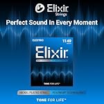 Elixir Strings, Electric Guitar Strings, Nickel Plated Steel with POLYWEB Technology, Longest-Lasting Warm Tone with Comfortable Feel, 6 String Set, Medium 11-49