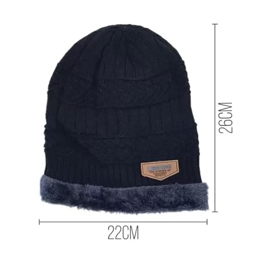 Touca De Lã Forrada Masculino Adulto Toca Gorro Toucas Frio (Azul)