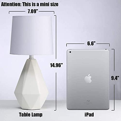 Lámpara de Mesa Cerámica Blanca Moderna Pequeña miniatura 6