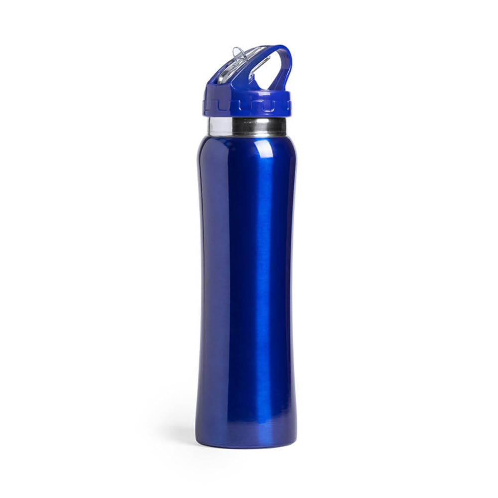 eBuyGB Stainless Steel Water Bottle with Flip Straw Reusable BPA Free 800ml Metal Drinks Bottle Cup (Blue)