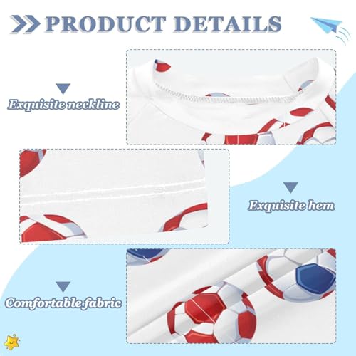 ALAZA Kids Rash Guard Girls Boys Toddler Swim Shirts Short Sleeve Red Blue Football UPF 50+ 3T3