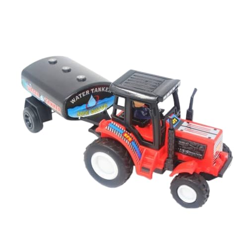 Toy Vibes Plastic Tractor Water Tanker Toys Vehicle Playset for Kids, Friction Powered Unbreakable Attractive Tractor Water Tanker Toy for Kids Boy and Girls (Red) 1
