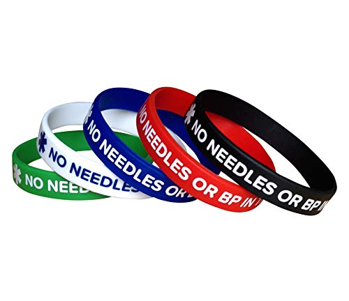 Lymphedema Medical Alert Silicone Bracelets – 5 Pack, Adult Size (7.8") Wristbands – No Needles or Blood Pressure This Arm – Unisex for Men & Women2