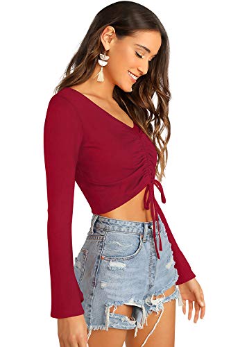 Image of AVINA Women Casual V-Neck Crop top