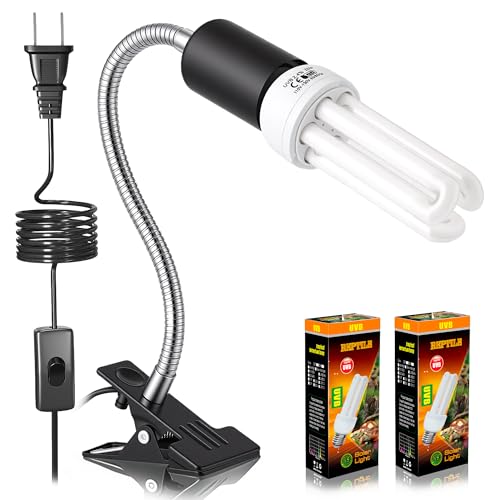 HarmonyHome Bird Cage UVB Light Combo Kit Avian Sun Lamp 2.4% UVB UVA 20W Compact Fluorescent Bulb for All Kinds Captive Birds 2 Bulbs Included