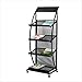 YUAN-Estante de publicidad Soporte para folletos, Soportes para folletos, Soportes para folletos, para Colocar en el Suelo, Soporte para folletos, 48 ​​x 38 x 135cm, Negro