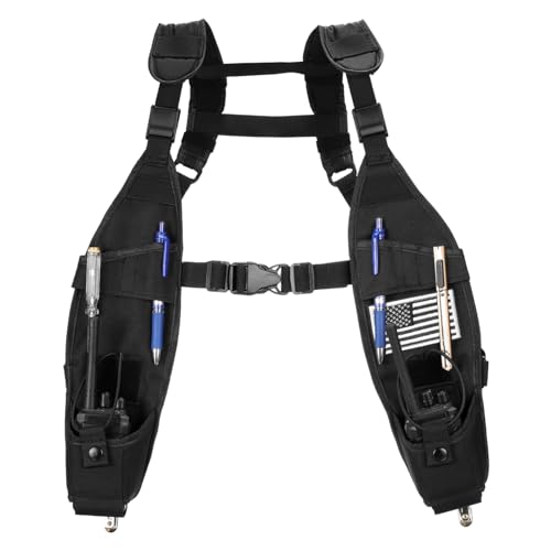 Universal Double Radio Shoulder Holster Chest Harness Vest Rig Radio Harness Shoulder Radio Holder Radio Holster for Police Firefighter Two Way Radio Walkie Talkie Rescue Essentials