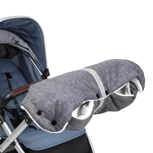 Pram Hand Muff Universal Winter Pram Gloves for Stroller Thickened Pushchair Hand Warmer with Soft Flannel Lining Windproof Pram Mittens for Cold Weather Protection