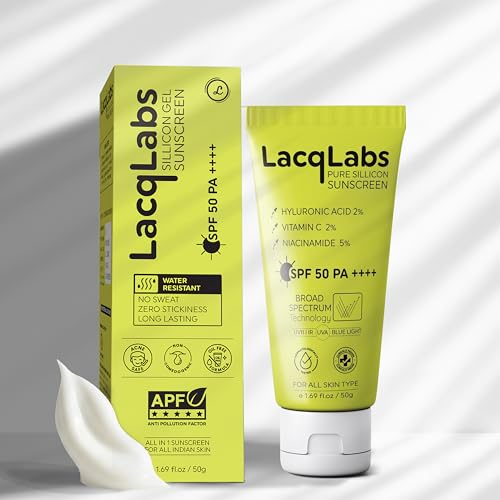 Image of Sunscreen SPF 50 PA++++ | Next Generation sillicon gel technology | Invisible Primer Finish & Lightweight | No White Cast | Broad Spectrum & Blue Light Protection | Clinically Tested | No White Cast |Acne Safe | For Oily, Dry, Sensitive, Combination, Dull, Acne Prone Skin| For Women & Men | 50g