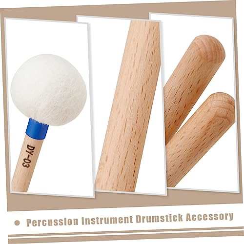 Baquetas de percusión con mango de madera y punta de fieltro, 2 piezas miniatura 2