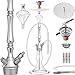 Produktbild DILAW® Granat Shisha Set Hookah 93cm Aluminium Alu | Wasserpfeife Kaminkopf Komplettset Molassefänger Silikonschlauch Alumundstück Tabakkopf Kaminaufsatz 18/8 schliff Edelstahl Tauchrohr Silber