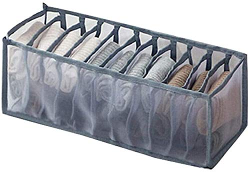 FOHYLOY - Organizador de cajones para ropa interior, calcetines para sujetador, cajas de almacenamiento, organizador para armario plegable, divisor de cajones, para guardar sujetador (11 cuadrículas)