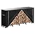 Mars Explo 8ft Firewood Log Rack with Cover Outdoor, Heavy Duty Indoor Outdoor Firewood Storage Log Rack with Cover Combo Set Black