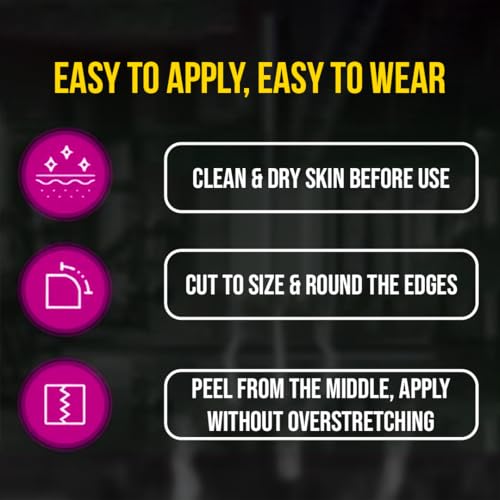 Image of PulseITSportsTape Kinesiology Tape- Waterproof & Sweatproof Sports Tape for Muscle Support, Pain Relief & Injury Recovery | Athletic Physio Tape for Knee, Shoulder, Ankle. 5cm x 5m (Plain, Pink)