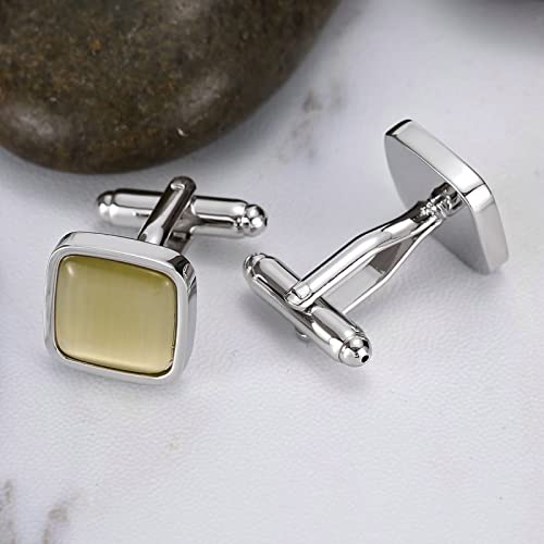 Mancuernillas para hombre cuadradas acero inoxidable miniatura 4