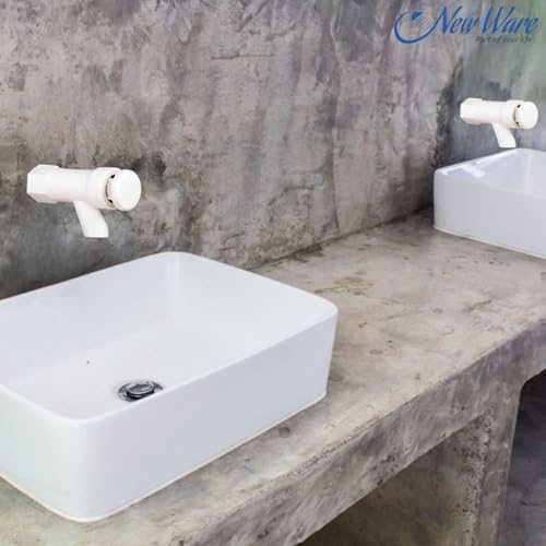 Image of NEW WARE Plastic Push Cock Tap | Push Type Water Tap for Water Cooler, RO, Wash Basin, Bathroom & Kitchen | Self Closing Press Tap | Leak Resistant PTMT Faucet for Home, Office & Commercial Use