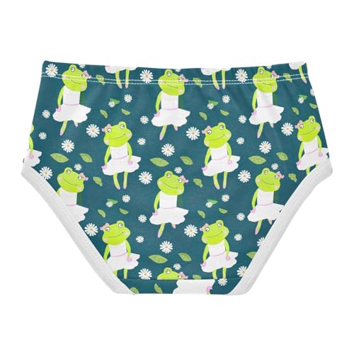 Joisal Cute Frogs Ballerinas Green Little Girl Panties Toddler Underwear Floral Cotton Fun Print Briefs Underpants 2t2